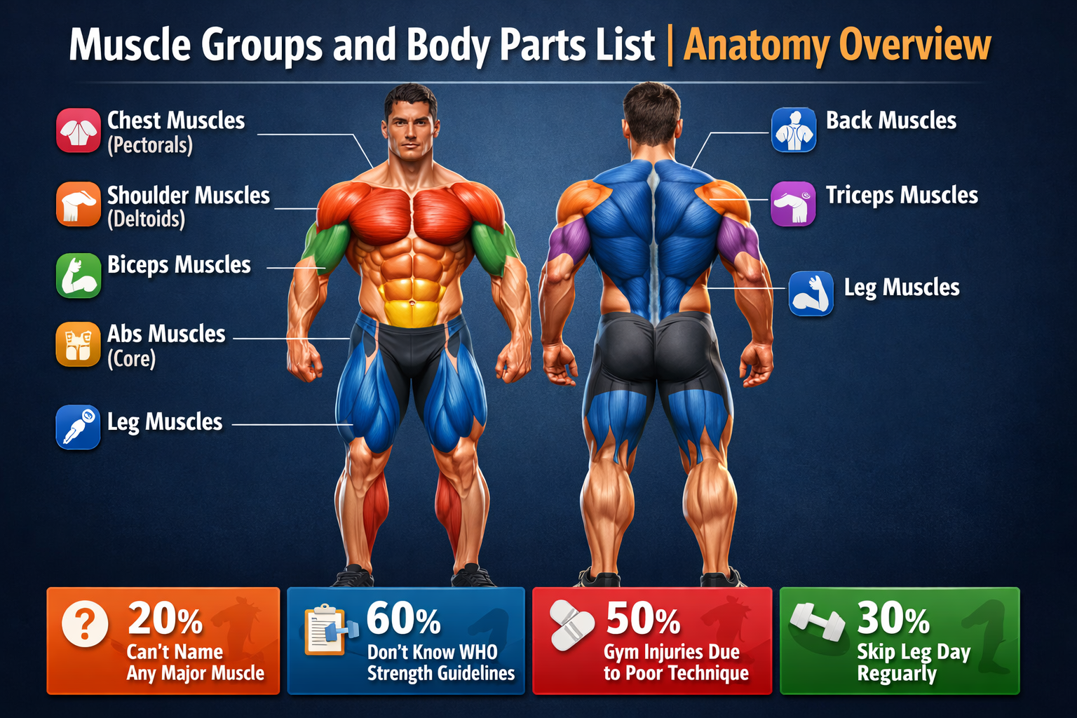Muscle Groups and Body Parts List | Anatomy Overview